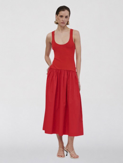 Naples Dropwaist Midi Dress - Red