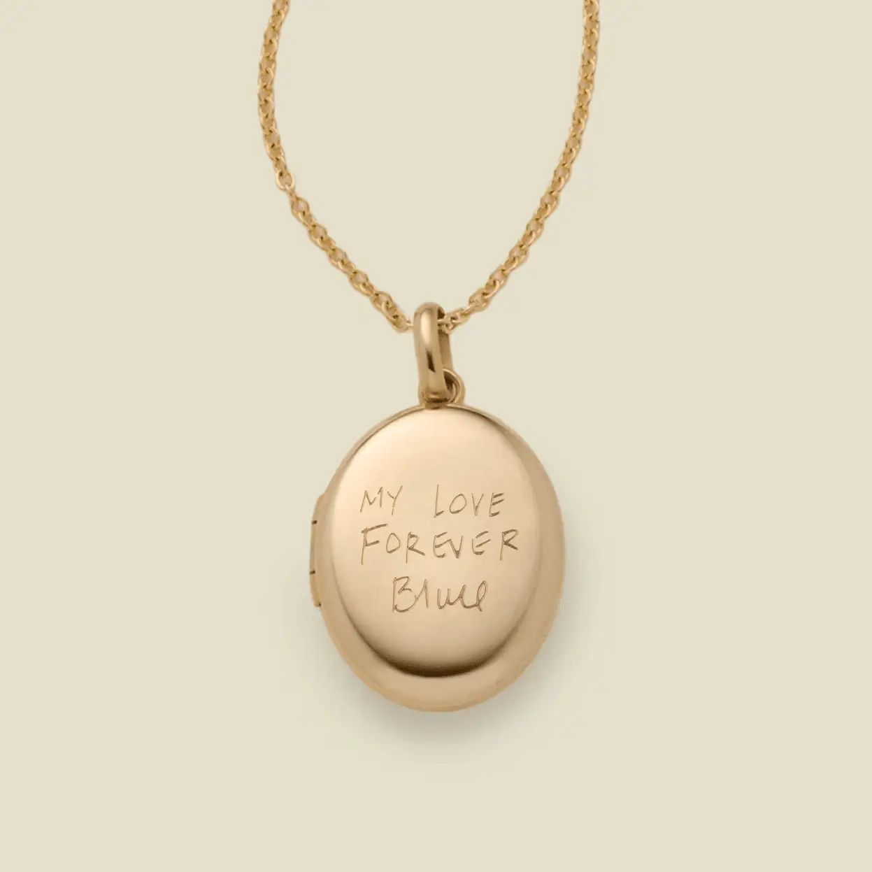 Image of Engraved Handwriting Mini Locket Necklace