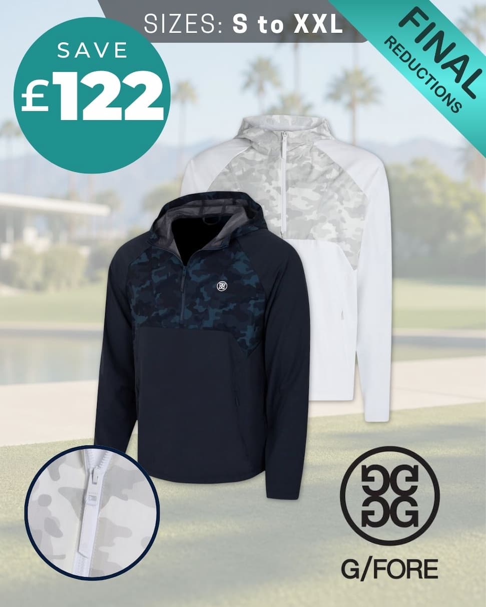G/Fore Mens Hybrid 1/4 Zip Hooded Pullover Cooling Golf Hoody