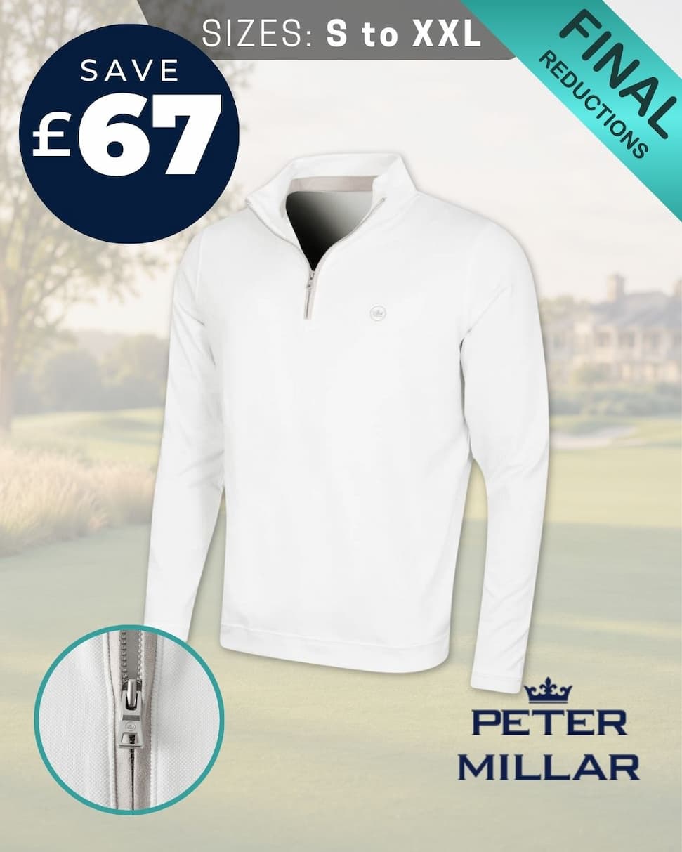 Peter Millar Mens Albatross Cotton-Blend Pique Quarter-Zip Golf Sweater