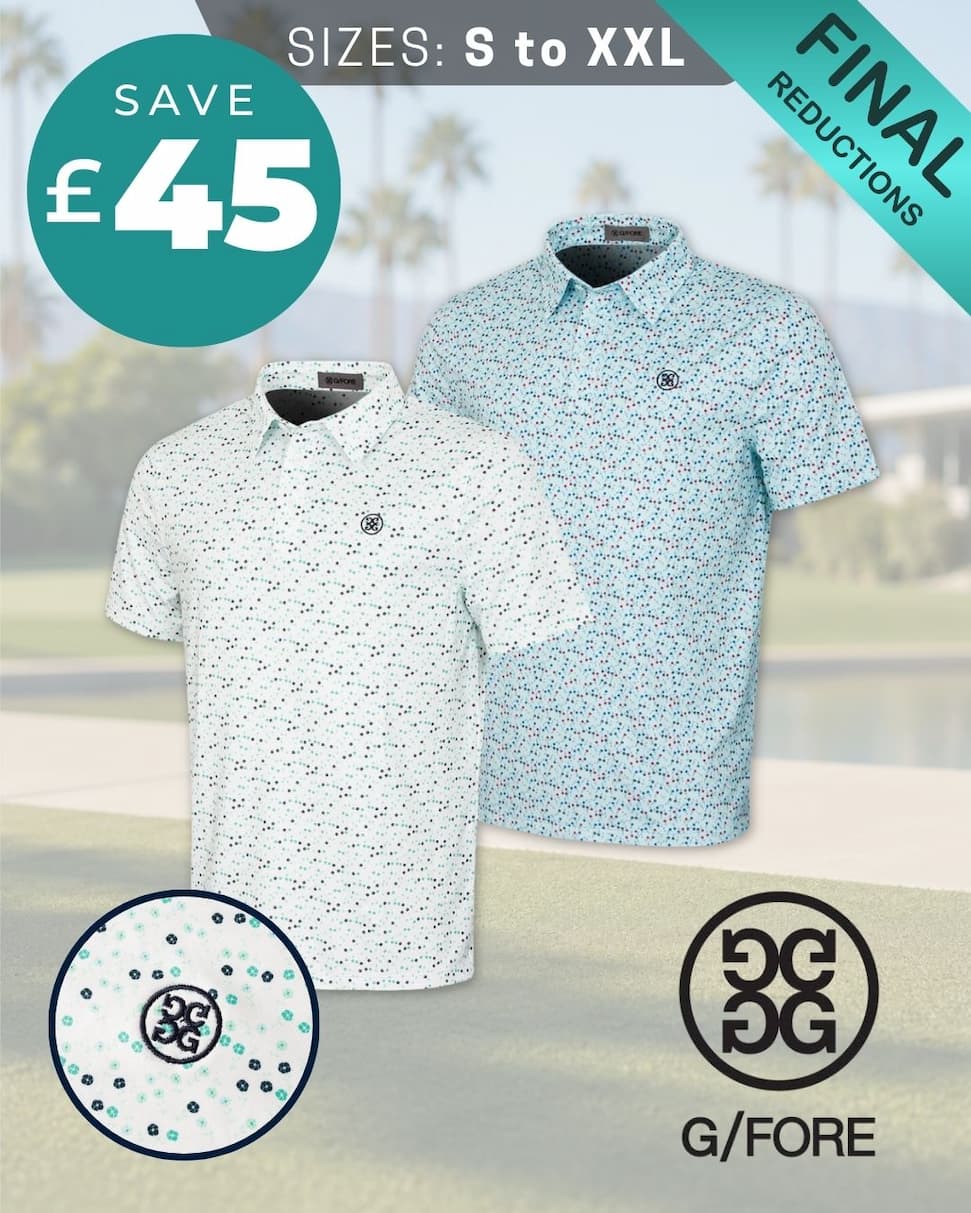 G/Fore Mens Aye Poppy Tech Moisture Wicking Stretch UPF 50+ Golf Polo Shirt