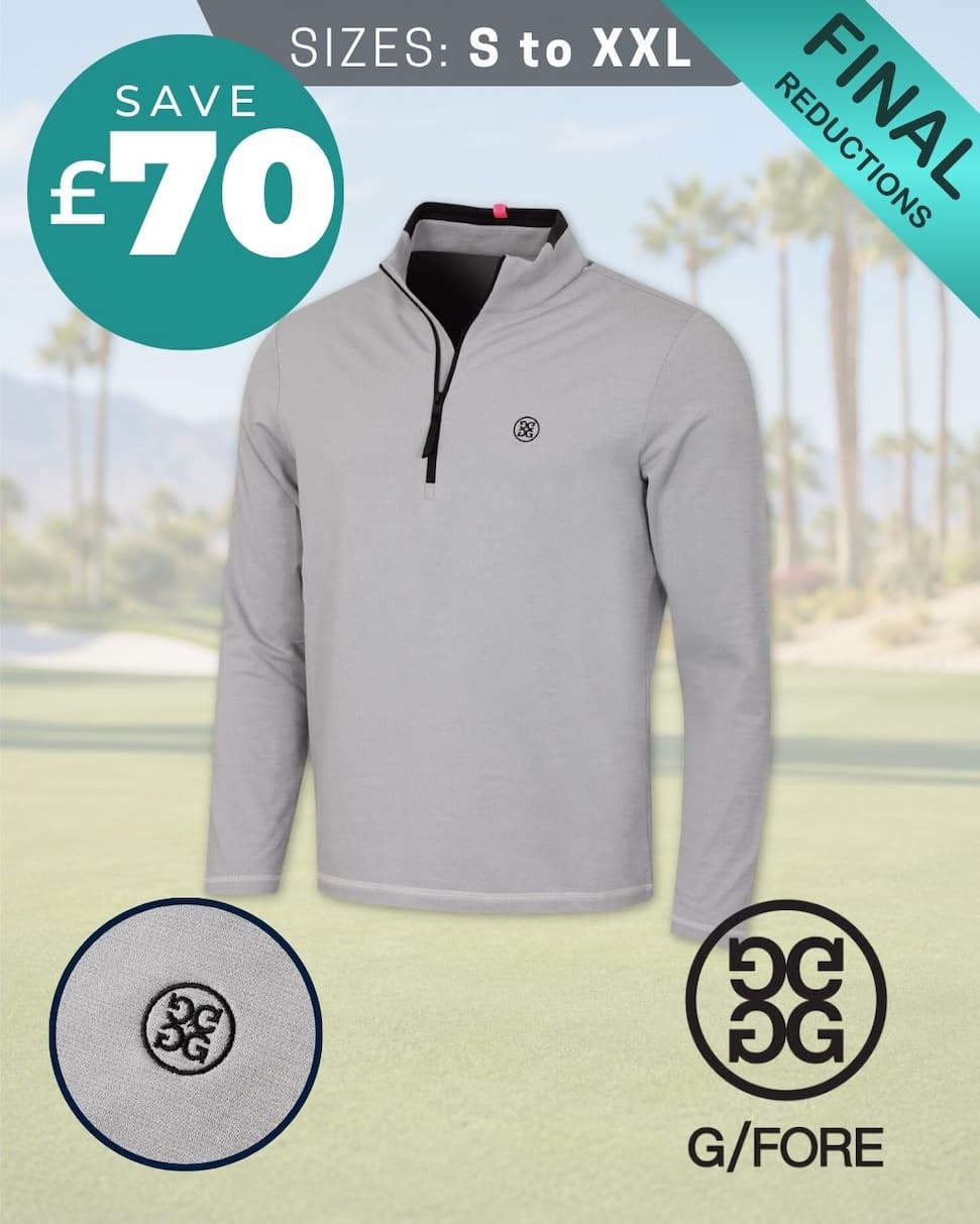 G/Fore Mens Brushed Back Tech 1/4 Zip Wicking Golf Pullover Sweater