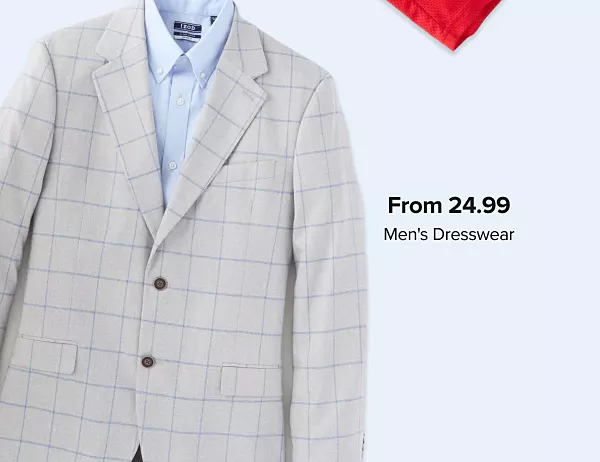 From 24.99 mens dresswear. Shop now. A gray blazer.
