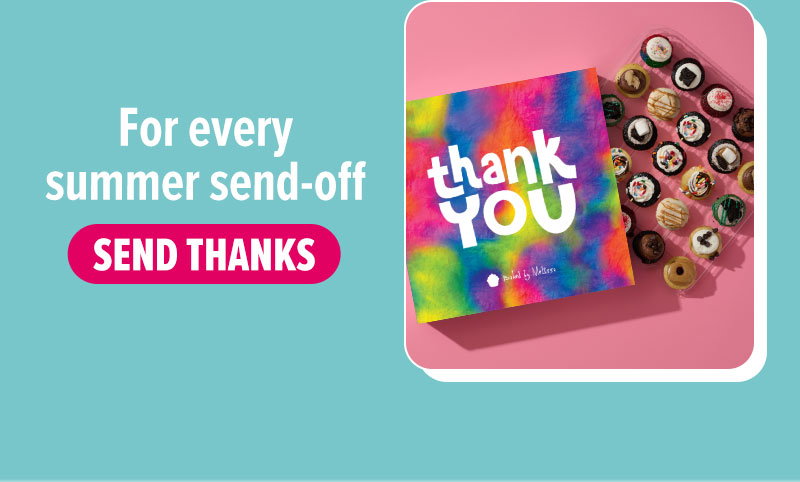 For every summer send-off! Send thanks with the thank you gift box cupcake 25-Pack.
