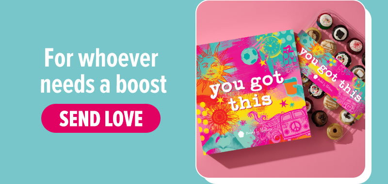 For whoever needs a boost! Send love with the Back To The Grind gift box cupcake 25-pack.