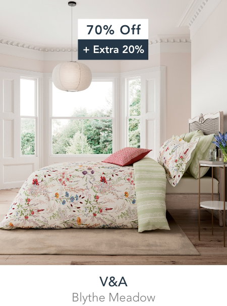 Save 70% + Extra 20% V&A Blythe Meadow Bedding in Multi