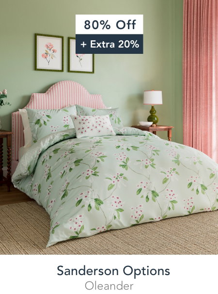 Save 80% + Extra 20% Sanderson Options Oleander Bedding in Aqua