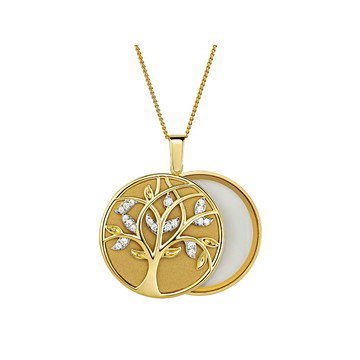 Bella Luce Lux Vue Diamond Simulant Bronze Magnifying Glass & Mirror  Pendant with Chain 6.75ctw