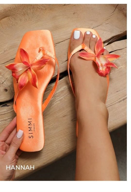 hannah organge flower mules
