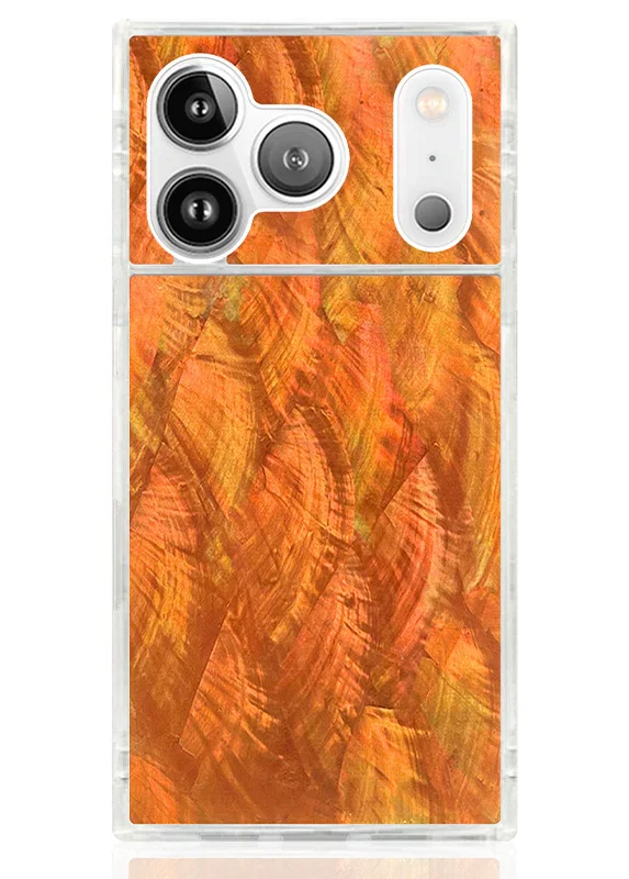 Image of SQUARE® Orange Mother of Pearl Case