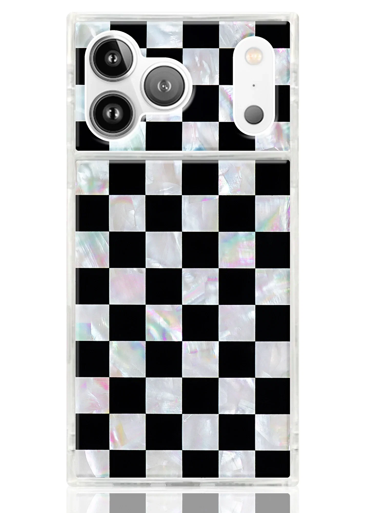 Image of SQUARE® Checkered Mother of Pearl iPhone Case