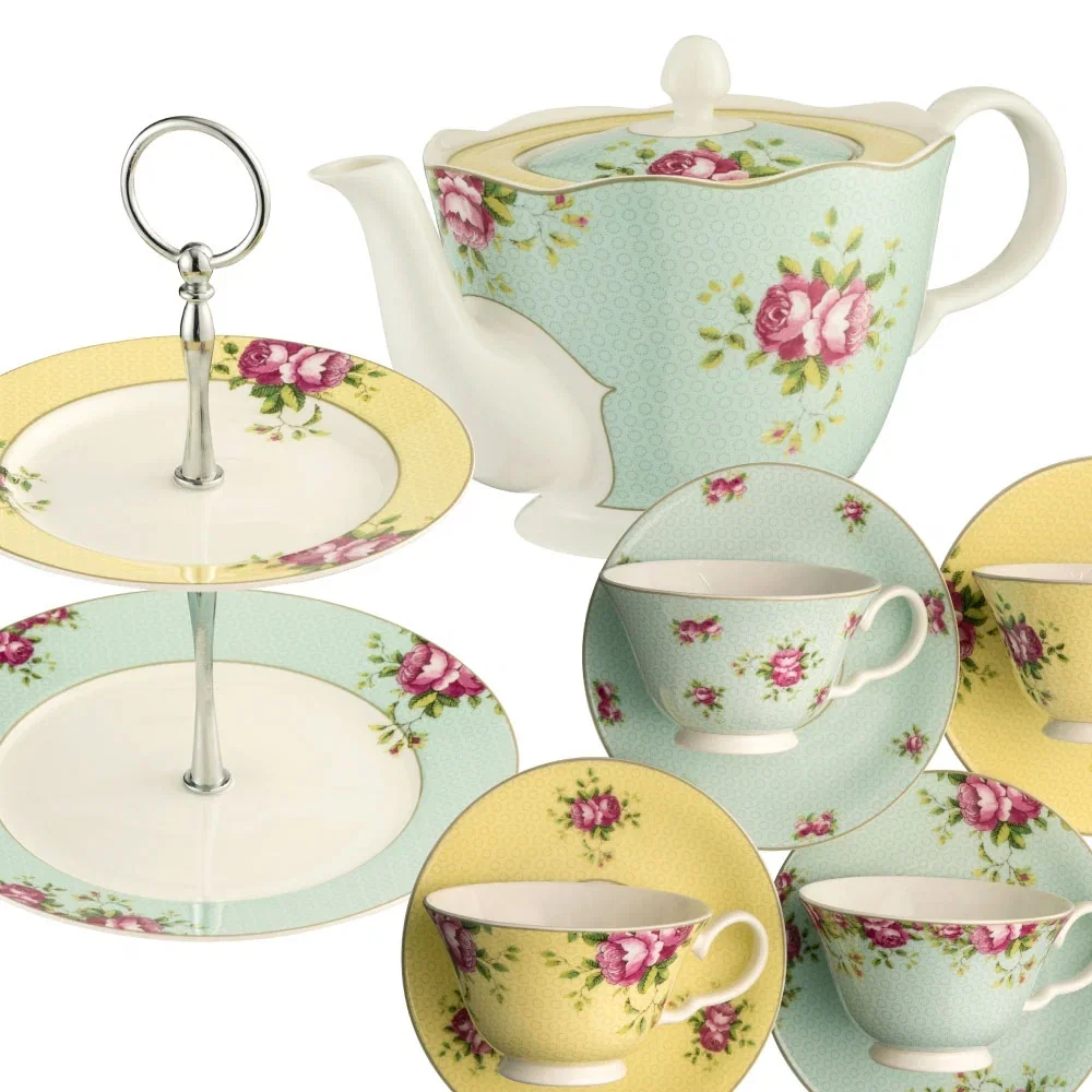 Image of Aynsley Archive Rose Afternoon Teaset 3