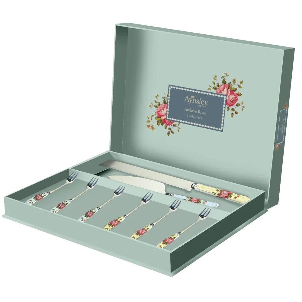 Image of Aynsley Archive Rose Pastry Set