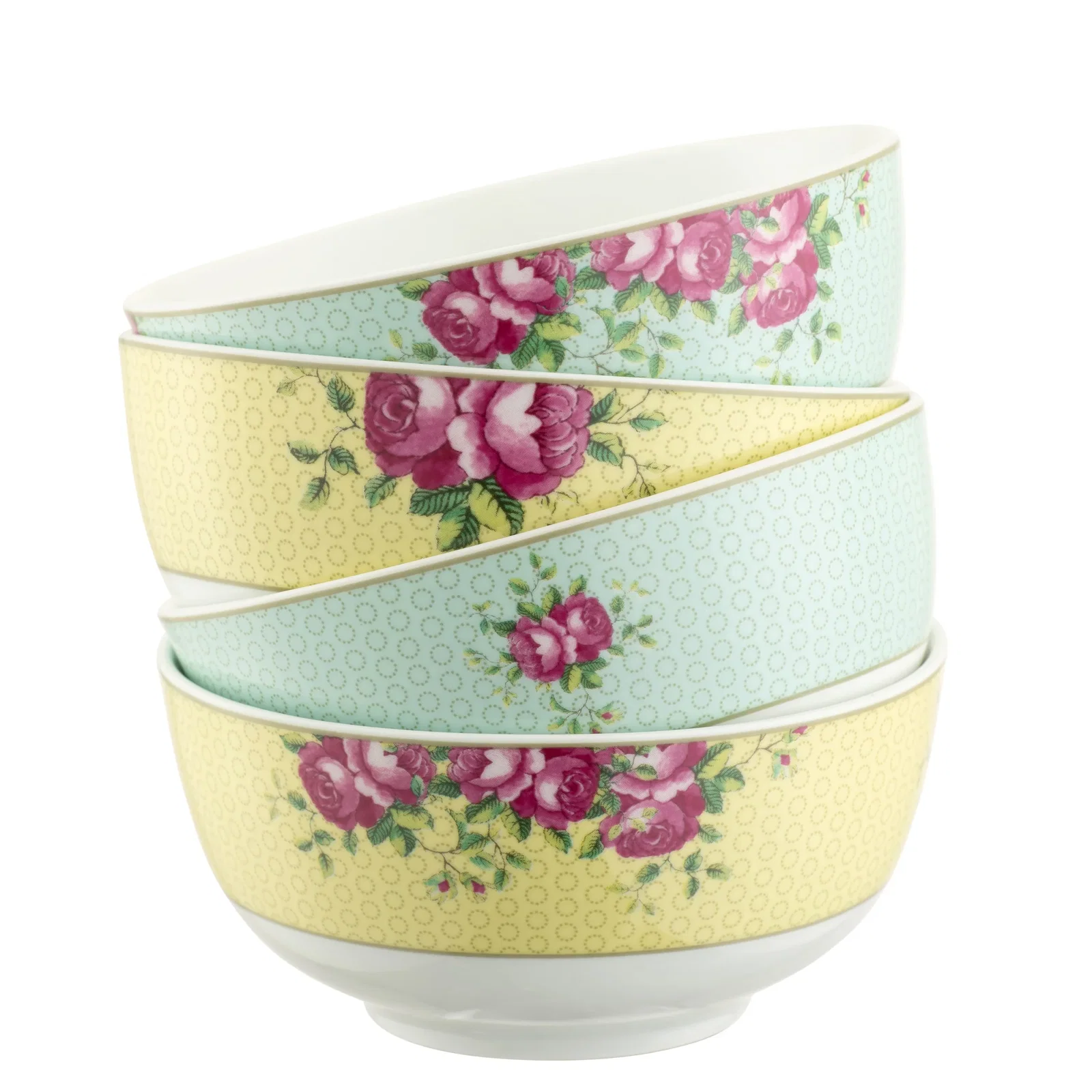 Image of Aynsley Archive Rose Cereal Bowl Set of 4