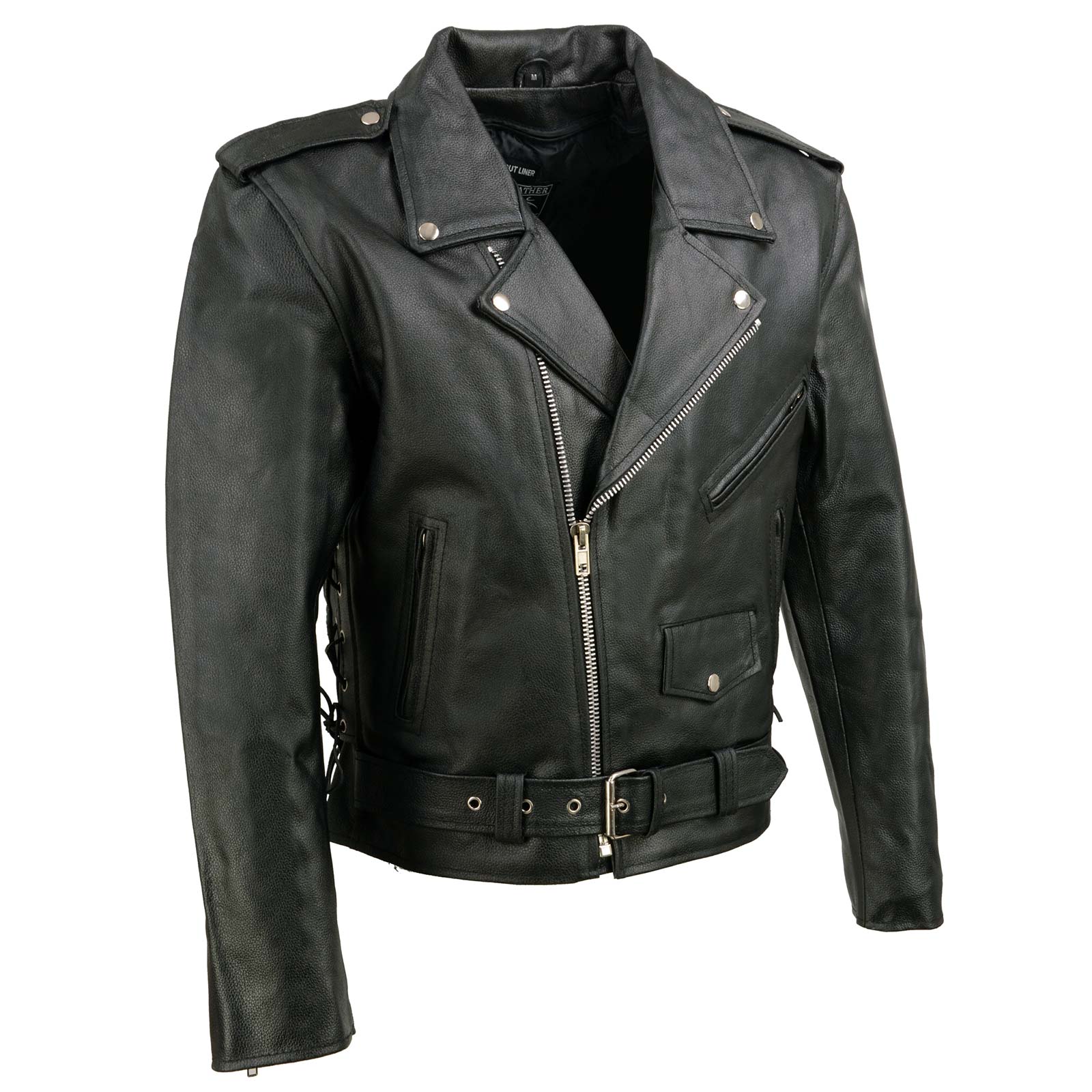 Image of Event Leather EL5411 Men's Black Classic Side Lace Motorcycle Leather Jacket – Motorcycle Riding Jackets