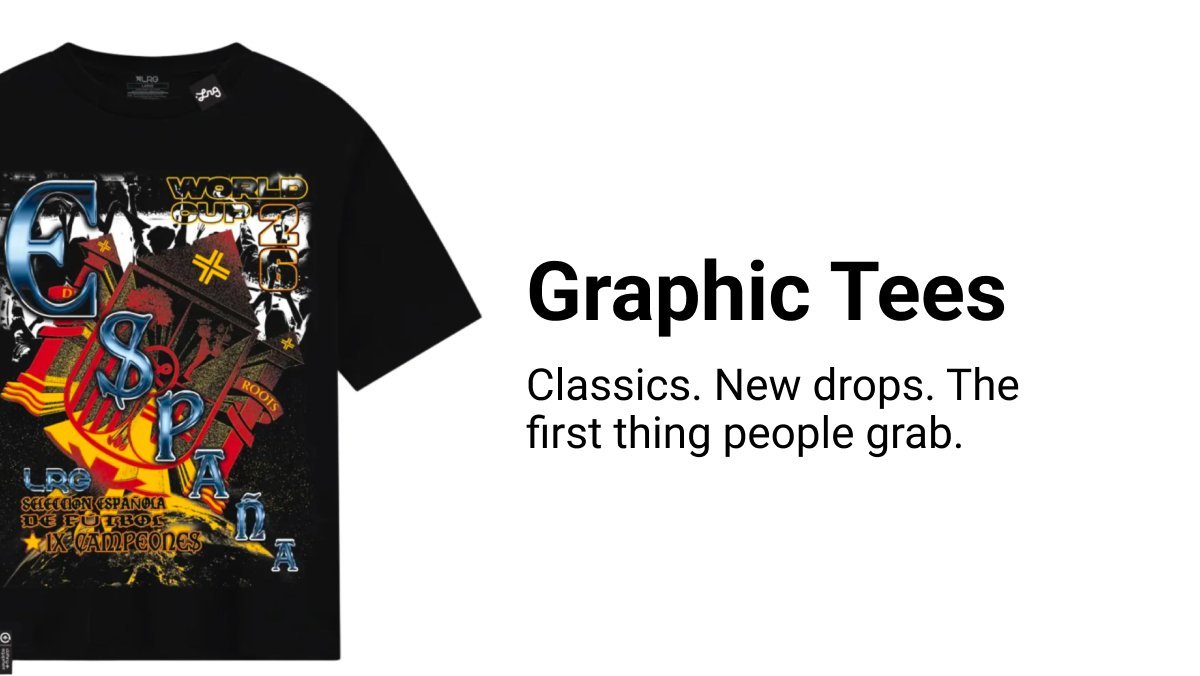 Graphic Tees Classics. New drops. The first thing people grab.