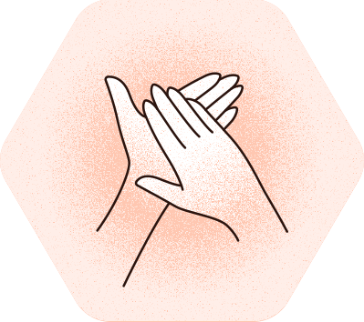 Illustration von Händen beim Eincremen als Symbol für Hautpflege.