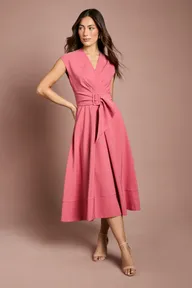 Belted Crepe Dress
