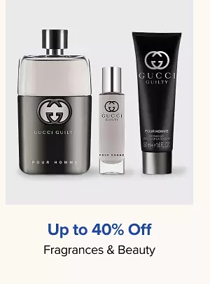 40% off fragrances. Shop now. Various fragrance products.