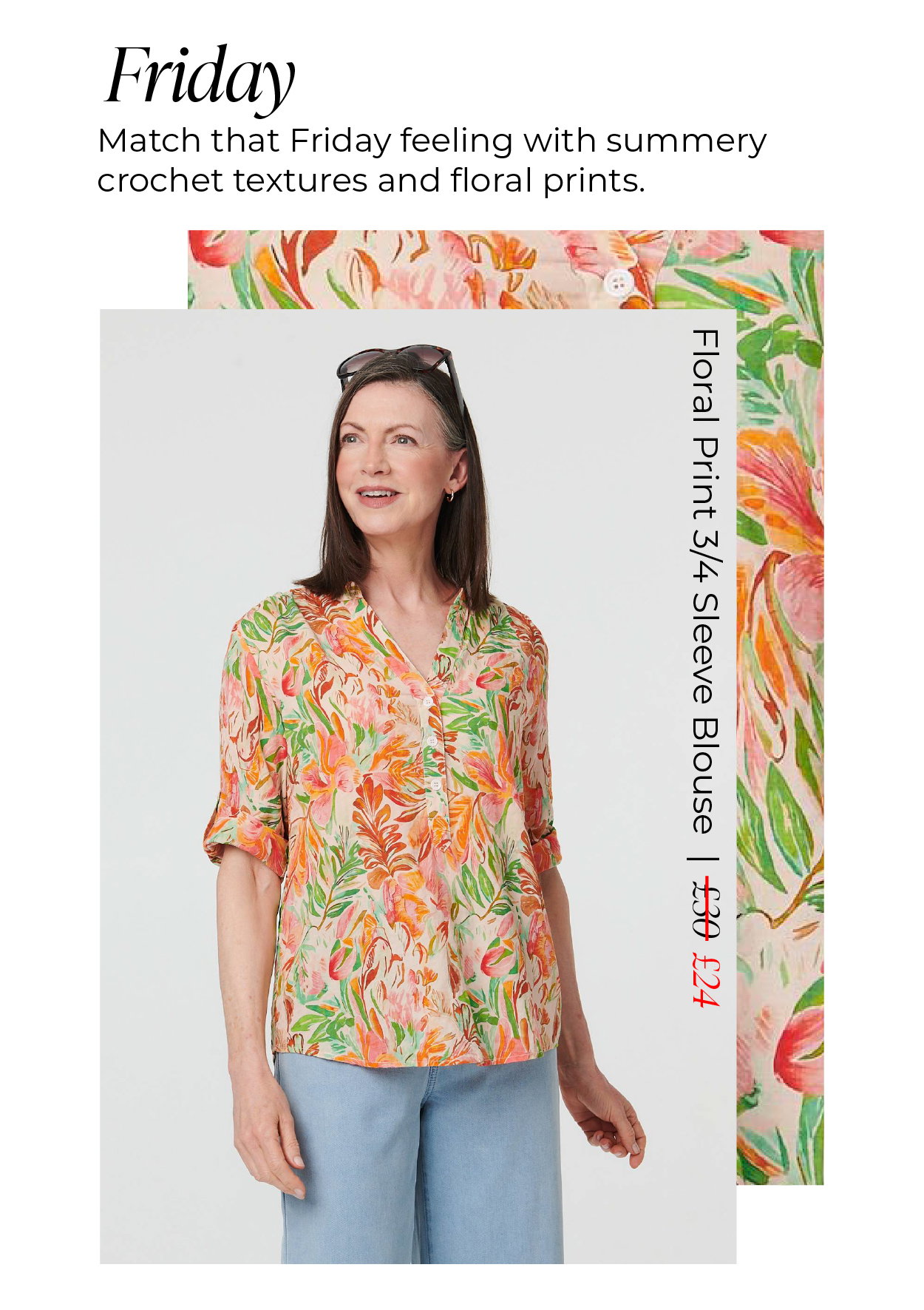 Floral Print 3/4 Sleeve Blouse | Shop Now