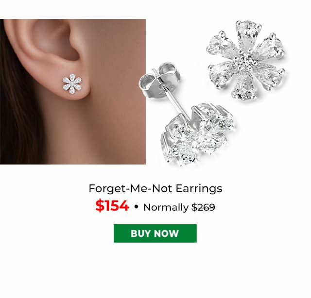 Forget Me Not Earrings Platinum Clad