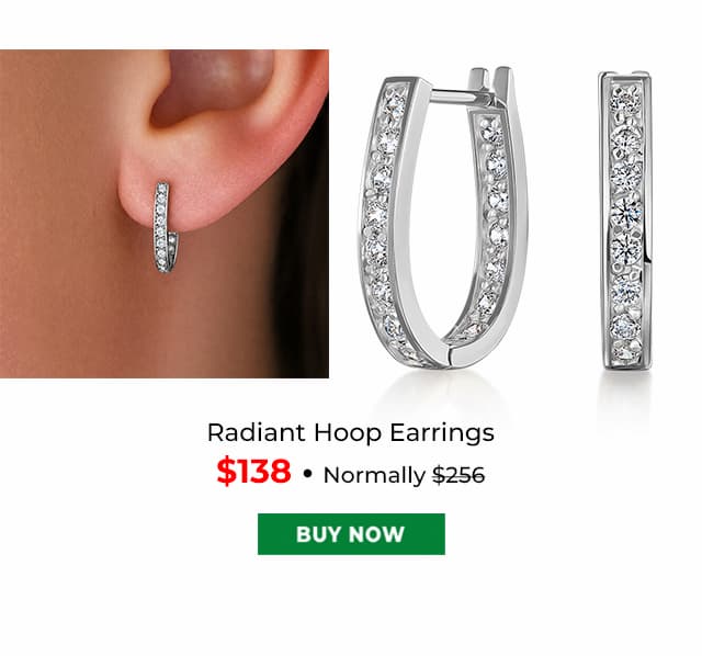 Radiant Hoop Earrings Platinum Clad