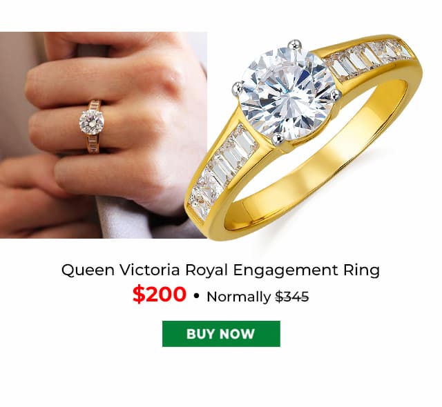 Queen Victoria Royal Engagement Ring Gold Clad