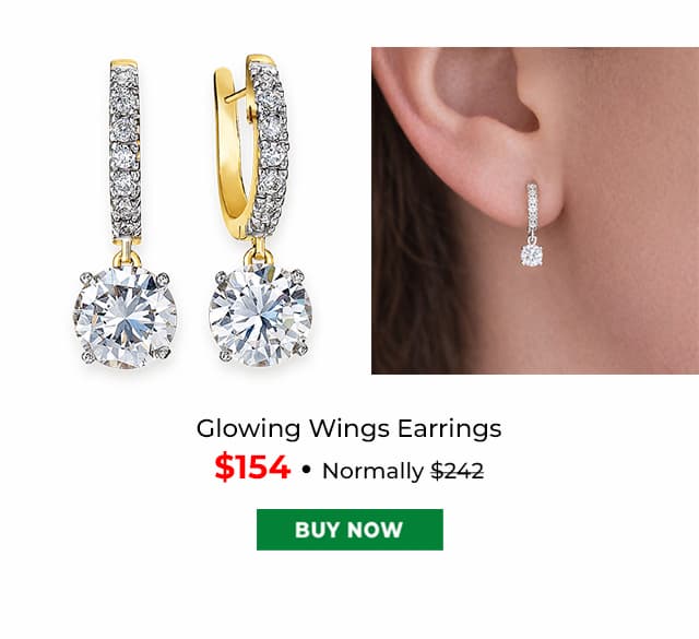 Glowing Wings Earrings Gold Clad