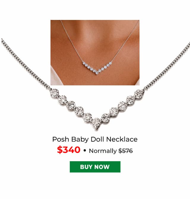 Posh Baby Doll Necklace Platinum Clad