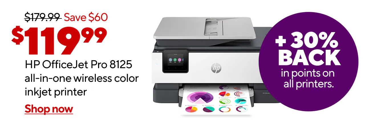 $119.99 HP Office Jet Pro 8125