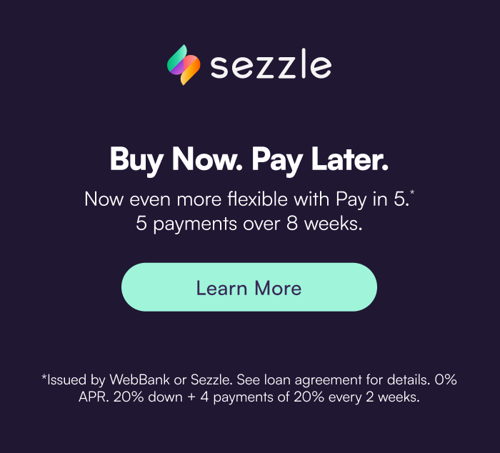 Buy Now, Pay later with Sezzle