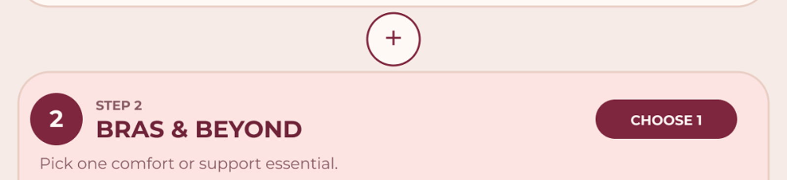 STEP 2. BRAS & BEYOND. Pick one comfort or support essential. CHOOSE 1