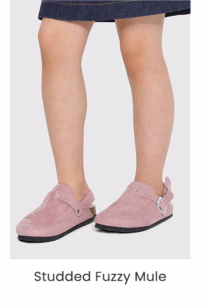 Studded Fuzzy Mule