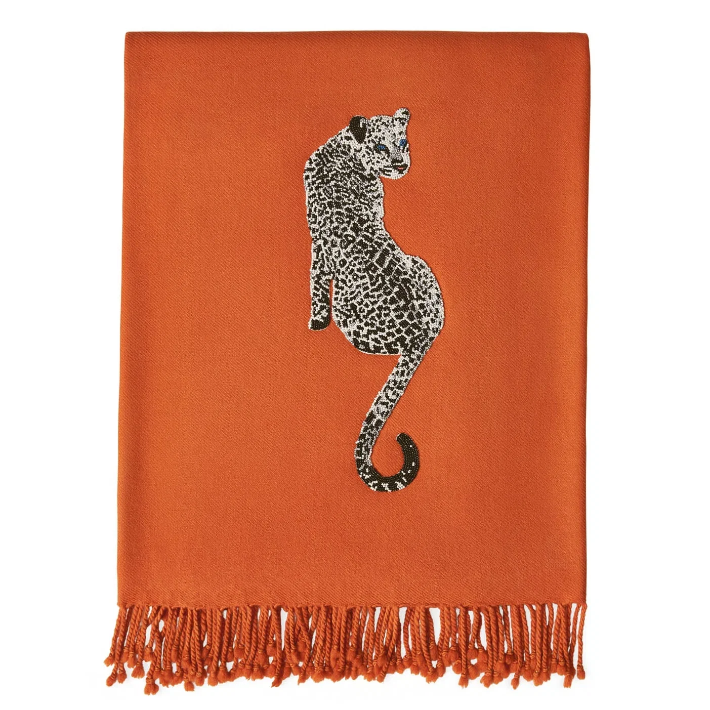 Image of Jonathan Adler Leopard Embellished Throw Blanket