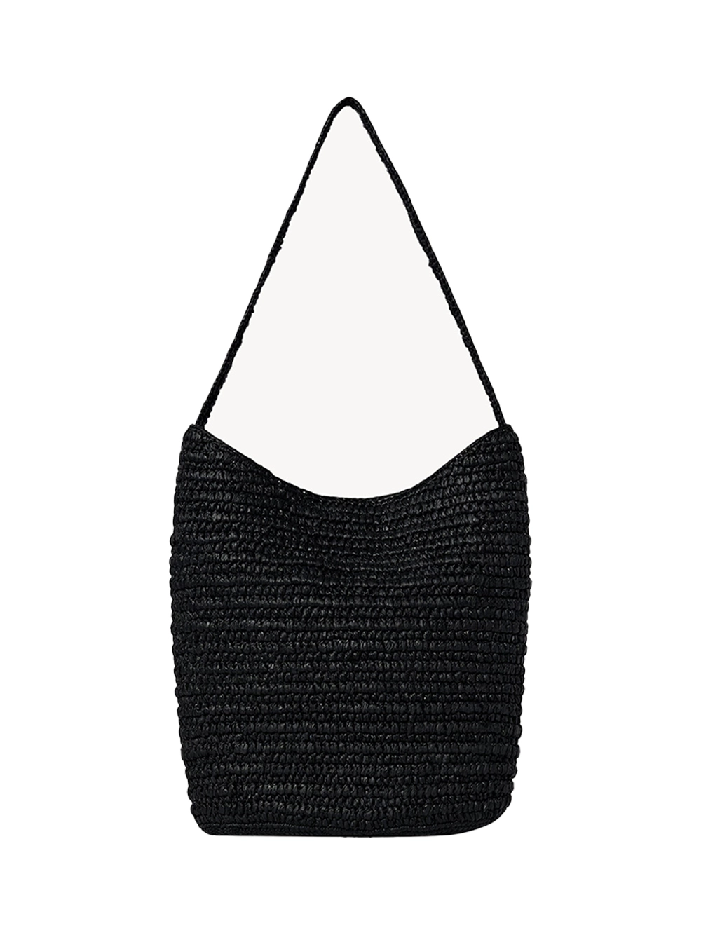 The Row Alma Shoulder Raffia Bag Black