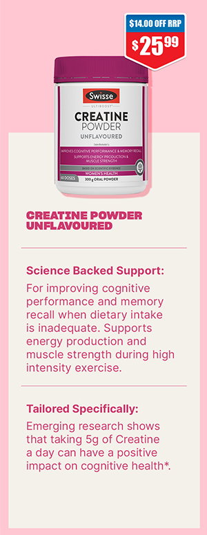Save on Swisse Ultiboost Creatine Powder Unflavoured 300g at Chemist Warehouse sale ends 5 August 2026