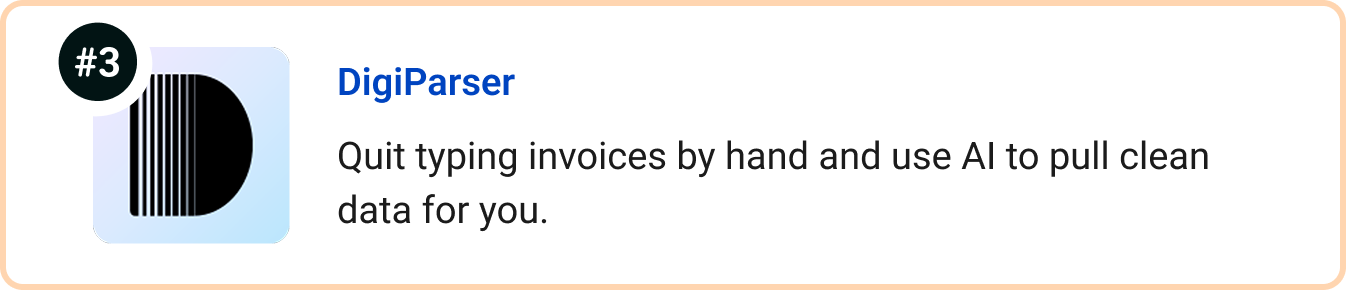 DigiParser - Quit typing invoices by hand and use AI to pull clean data for you.