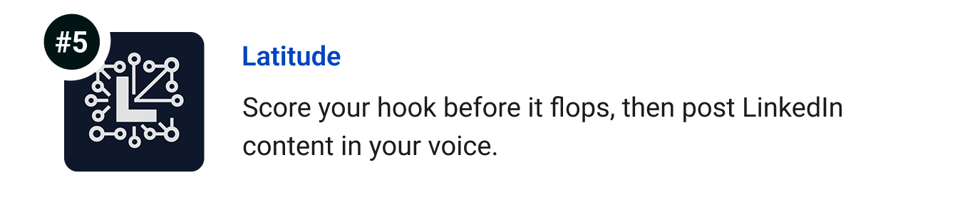 Latitude - Score your hook before it flops, then post LinkedIn content in your voice.