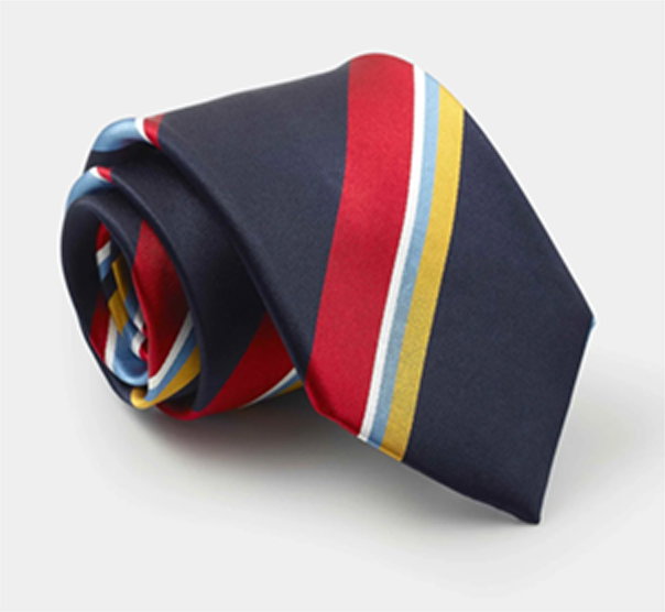 Shop men's Navy Variegated Stripe Silk Tie