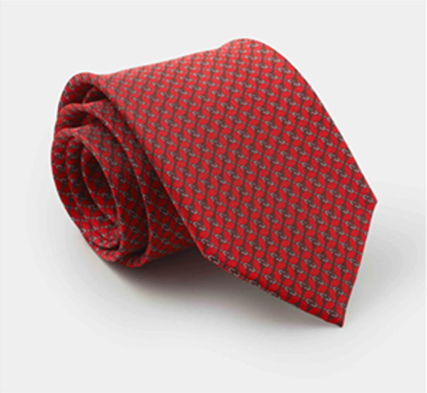Shop men's Red Link Print Silk Tie