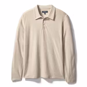 Cotton-Linen Long Sleeve Polo
