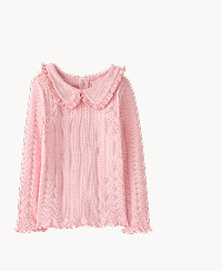 Long Sleeve Pointelle Collared T-Shirt