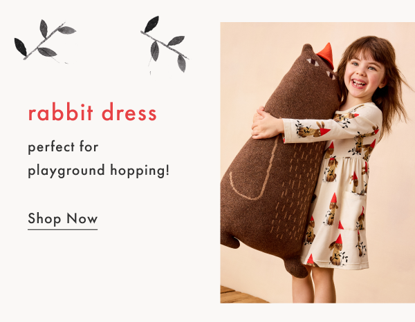 Jon Klassen Long Sleeve Rabbit Dress with Pockets