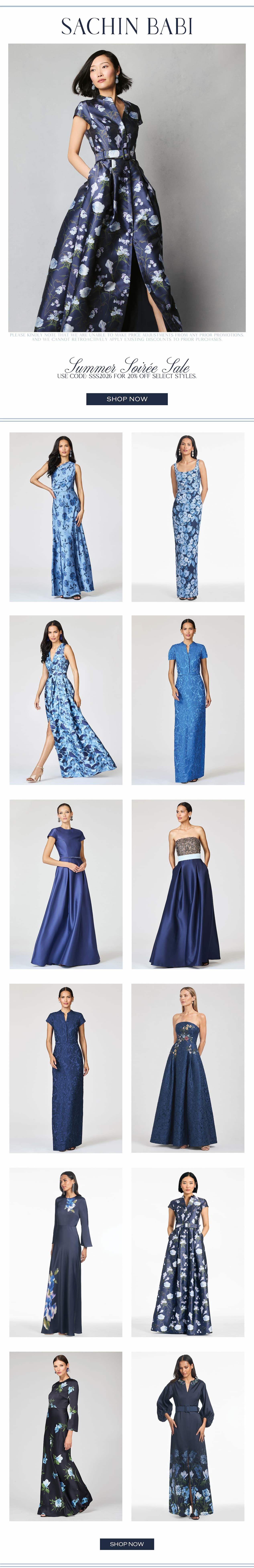 dont miss out on our summer sale! 20% off with code SSS2026 for our summer soiree sale.