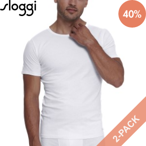2 Pakkaus Sloggi Men ABC O Neck T Shirt
