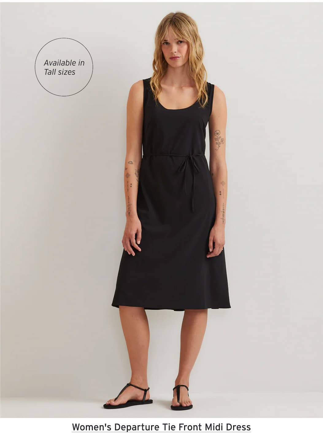 Women's Departure Tie Front Midi Dress