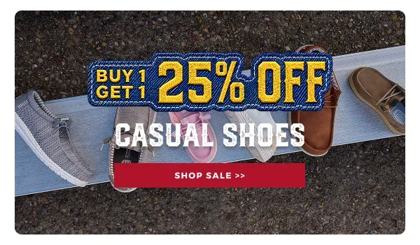 BUY 1 GET 1 25% OFF CASUAL SHOES