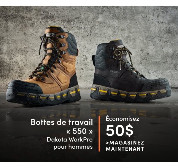Bottes de travail « 550 » Dakota WorkPro pour hommes économisez 50$