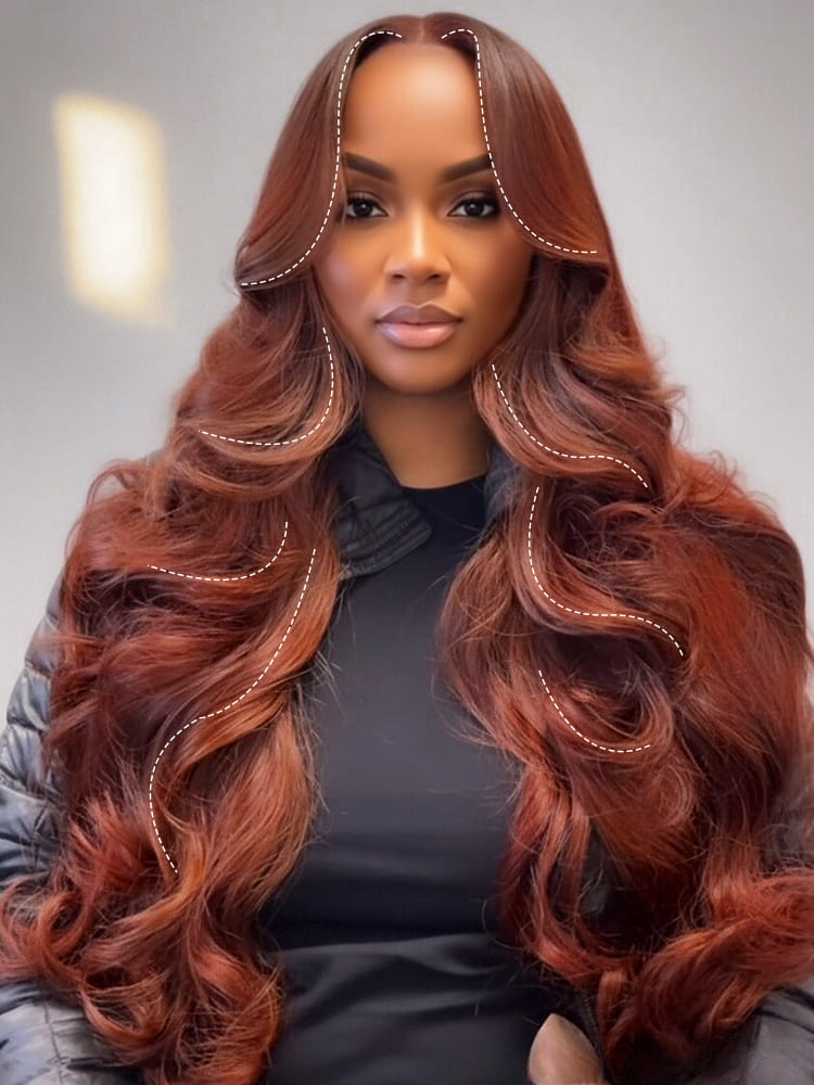 Chestnut Ginger 13x6 Lace Front Glueless Wigs Human Hair