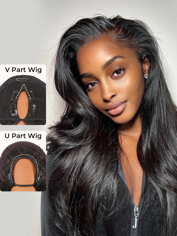 U Part Wig Human Hair Wigs Body Wave Wig Long Straight Wigs V Part Wigs